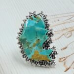 Mohave Turquoise Fish 925 Sterling Silver Ring (RS108-478)