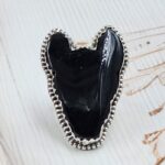 Black Onyx Bull Head 925 Sterling Silver Ring (RS108-481)