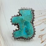 Mohave Turquoise Horse 925 Sterling Silver Ring (RS108-489)