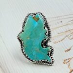 Mohave Turquoise Fish 925 Sterling Silver Ring (RS108-479)
