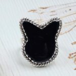 Black Onyx Playboy Bunny 925 Sterling Silver Ring (RS108-500)