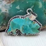 Mohave Turquoise Fish 925 Sterling Silver Pendant (RS108-517)