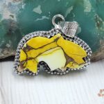 Honey Dahlia Turquoise Fish 925 Sterling Silver Pendant (RS108-519)