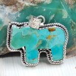 Mohave Turquoise Horse 925 Sterling Silver Pendant (RS108-522)