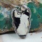 White Buffalo Turquoise Bull Head 925 Sterling Silver Pendant (RS108-512)