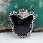 Black Onyx Playboy Bunny 925 Sterling Silver Pendant (RS108-502)