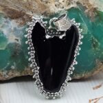 Black Onyx Bull Head 925 Sterling Silver Pendant (RS108-509)