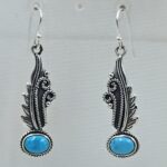 Kingman Turquoise 1.5" 925 Sterling Silver Earring (REXT8-117)