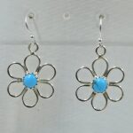 Kingman Turquoise 1.25" 925 Sterling Silver Earring (REXT8-114)
