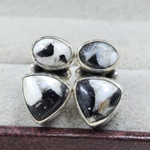 White Buffalo Turquoise 0.25" 925 Sterling Silver Earring (REXT21-180)