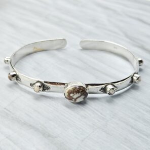 Wild Horse Jasper 925 Sterling Silver Bangle (REXT8-123)