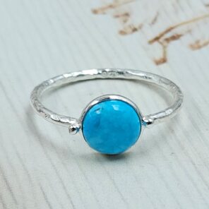 Kingman Turquoise 925 Sterling Silver Rings (REXT38-189)