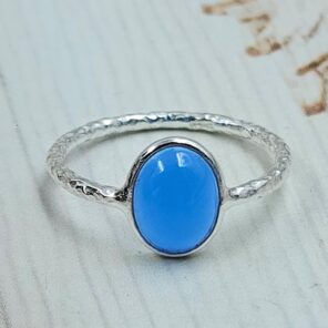 Blue Chalcedony 925 Sterling Silver Rings (REXT37-166)