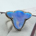 Aurora Opal Cow Head 925 Sterling Silver Ring (RS79-4)