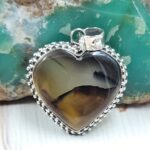 Montana Agate 1.25" 925 Sterling Silver Pendant (REXT99-38)