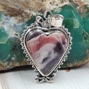 Porcelain Jasper 1.5" 925 Sterling Silver Pendant (REXT99-42)