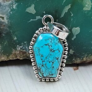 Composite Turquoise 1" 925 Sterling Silver Pendant (REXT99-53)