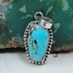 Composite Turquoise 1" 925 Sterling Silver Pendant (REXT99-54)
