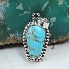 Composite Turquoise 1" 925 Sterling Silver Pendant (REXT99-55)