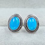 Paraiba Opal 925 Sterling Silver Stud Earring (REXT99-59)