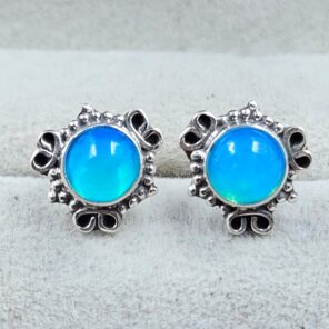 Paraiba Opal 925 Sterling Silver Stud Earring (REXT99-71)