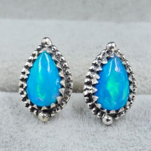 Paraiba Opal 925 Sterling Silver Stud Earring (REXT99-72)