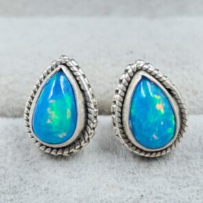 Paraiba Opal 925 Sterling Silver Stud Earring (REXT99-75)