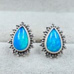 Paraiba Opal 925 Sterling Silver Stud Earring (REXT99-76)