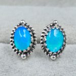 Paraiba Opal 925 Sterling Silver Stud Earring (REXT99-77)