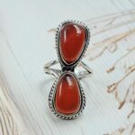 Carnelian 925 Sterling Silver Ring (RS23-156)