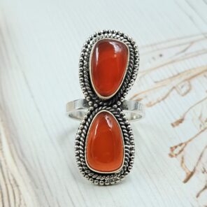 Carnelian 925 Sterling Silver Ring (RS23-157)