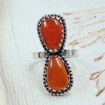 Carnelian 925 Sterling Silver Ring (RS23-158)