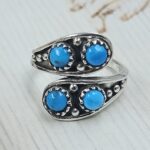 Kingman Turquoise ADJ 925 Sterling Silver Ring (REXT65-65)
