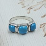 Kingman Turquoise 925 Sterling Silver Ring (REXT65-67)