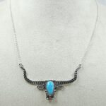 Kingman Turquoise 925 Sterling Silver Necklace (REXT65-64)