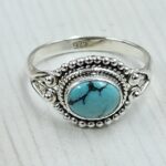Tibbati Turquoise Natural 925 Sterling Silver Ring (RS82-45)