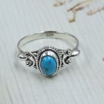 Tibbati Turquoise Natural 925 Sterling Silver Ring (RS82-48)