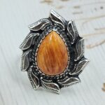 Spiny Oyster Shell 925 Sterling Silver Ring (RS82-40)