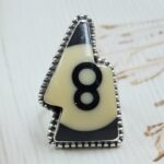 No. 8 Pool Ball 925 Sterling Silver Ring (RS82-33)