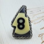No. 8 Pool Ball 925 Sterling Silver Ring (RS82-34)