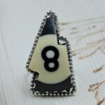 No. 8 Pool Ball 925 Sterling Silver Ring (RS82-32)