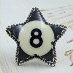 No. 8 Pool Ball 925 Sterling Silver Ring (RS82-28)