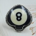 No. 8 Pool Ball 925 Sterling Silver Ring (RS82-19)