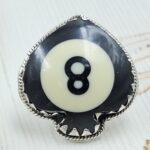 No. 8 Pool Ball 925 Sterling Silver Ring (RS82-22)