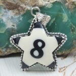 No. 8 Pool Ball 1.5" 925 Sterling Silver Pendant (RS82-13)