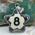 No. 8 Pool Ball 1.5" 925 Sterling Silver Pendant (RS82-15)
