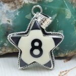 No. 8 Pool Ball 1.5" 925 Sterling Silver Pendant (RS82-18)