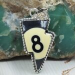No. 8 Pool Ball 1.5" 925 Sterling Silver Pendant (RS82-1)