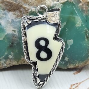 No. 8 Pool Ball 1.5" 925 Sterling Silver Pendant (RS82-5)