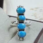 Kingman Turquoise 925 Sterling Silver Ring (REXT17-18)